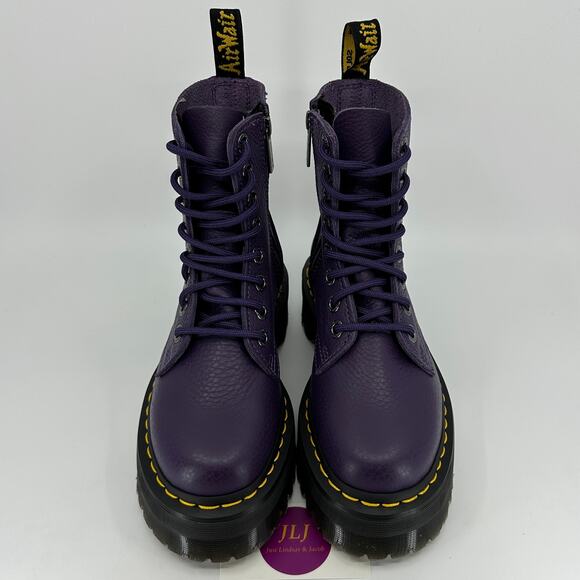 Dr. Martens Women's Jadon III Rick Purple Pisa Leather Platform Boots Size 5 - Picture 3 of 11